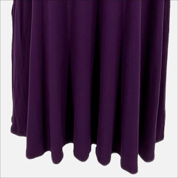 BBA Midi Keyhole Shirt Dress in Purple Plus Size 1X - Picture 3 of 9